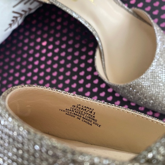 Jessica Simpson 'Lana' 3-1/2" Glittery ‘Bling’ Strappy Heels w/ Bows, Size 9.5” - Picture 12 of 16